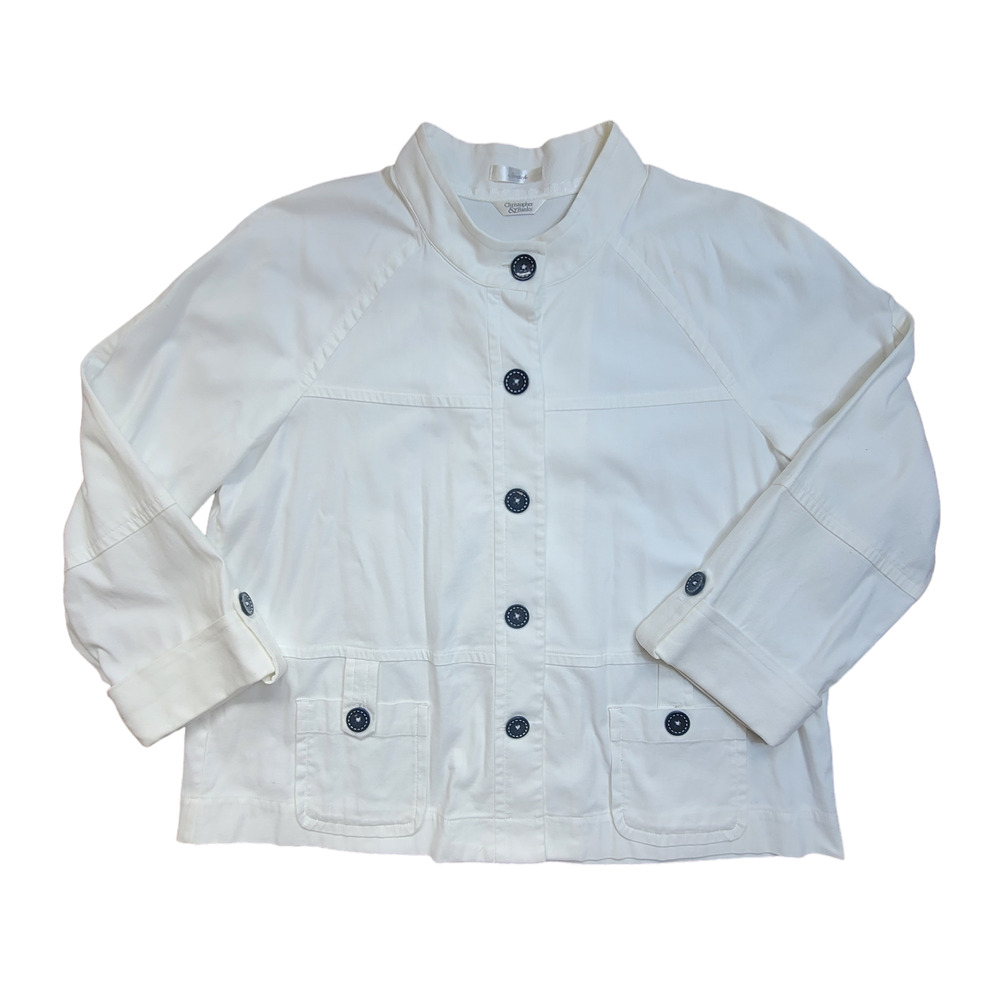 Christopher & Banks White Canvas Jacket Size XL